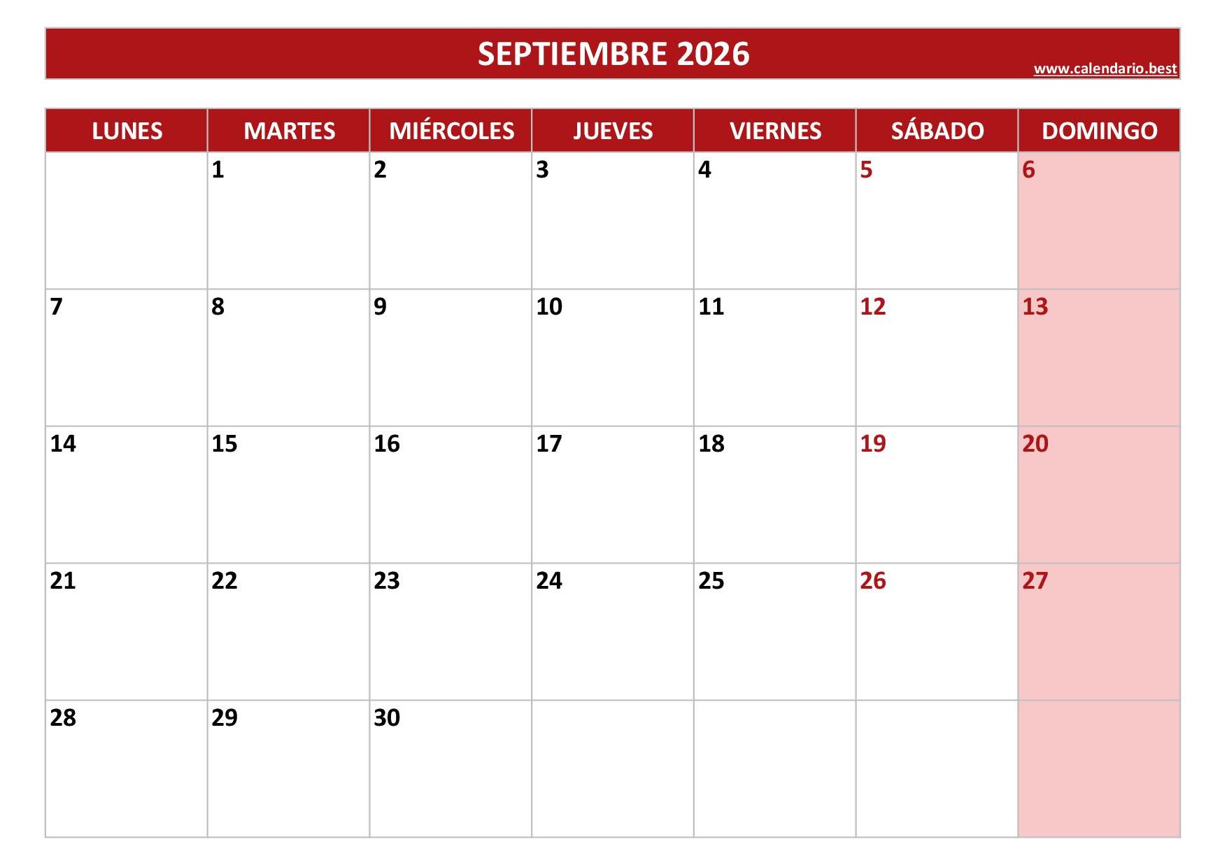 Calendario Agosto Y Septiembre 2026 Para Imprimir PDF Y JPG 
