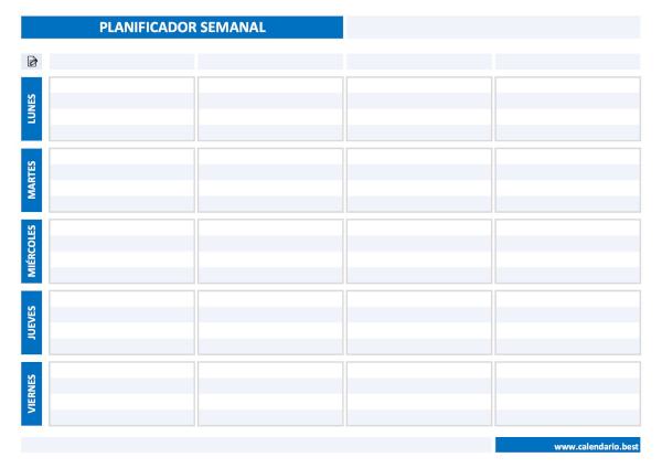 Planificador semanal familiar para organizar hasta 4 personas